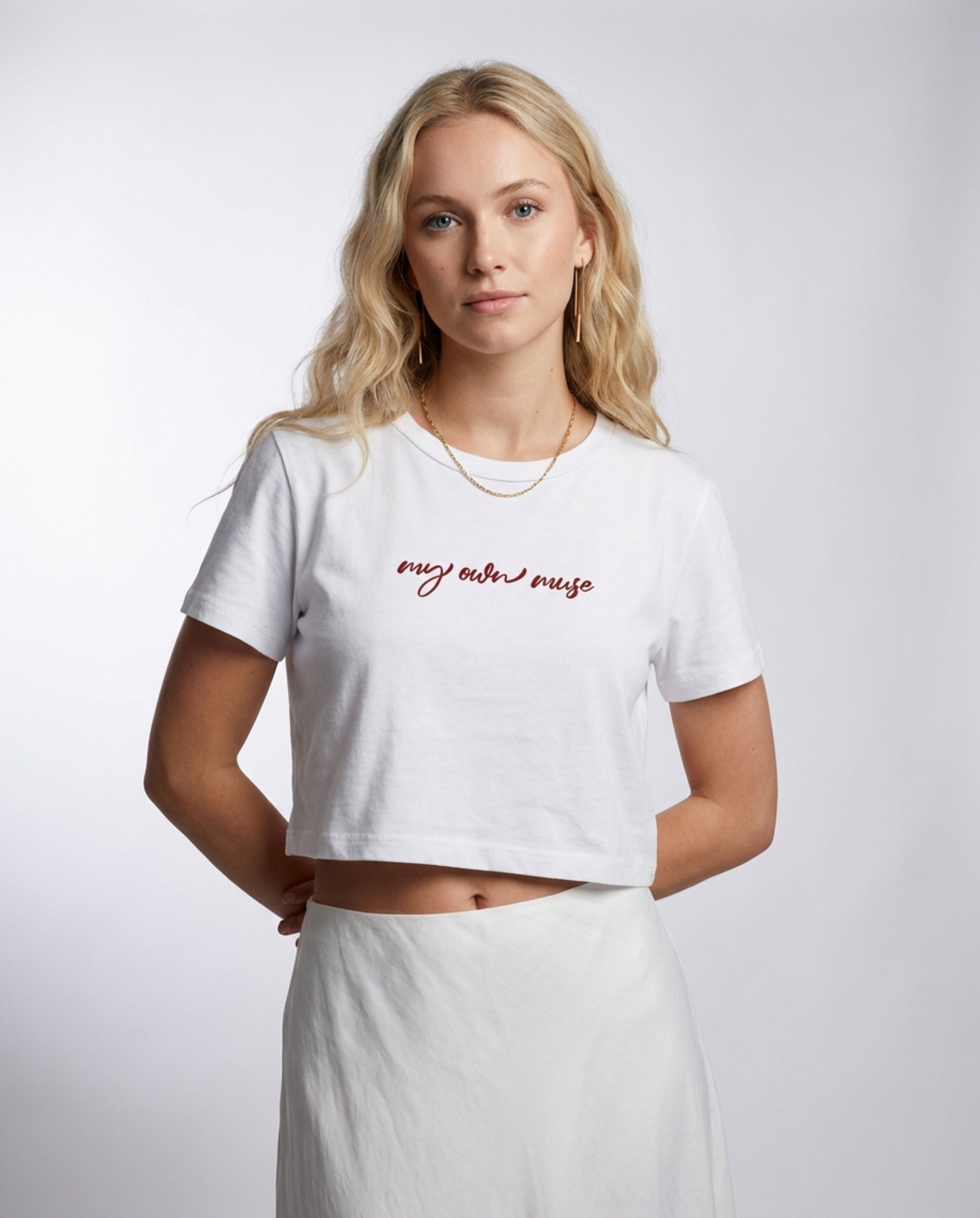 My Own Muse Minimalist Cotton Crop Tee