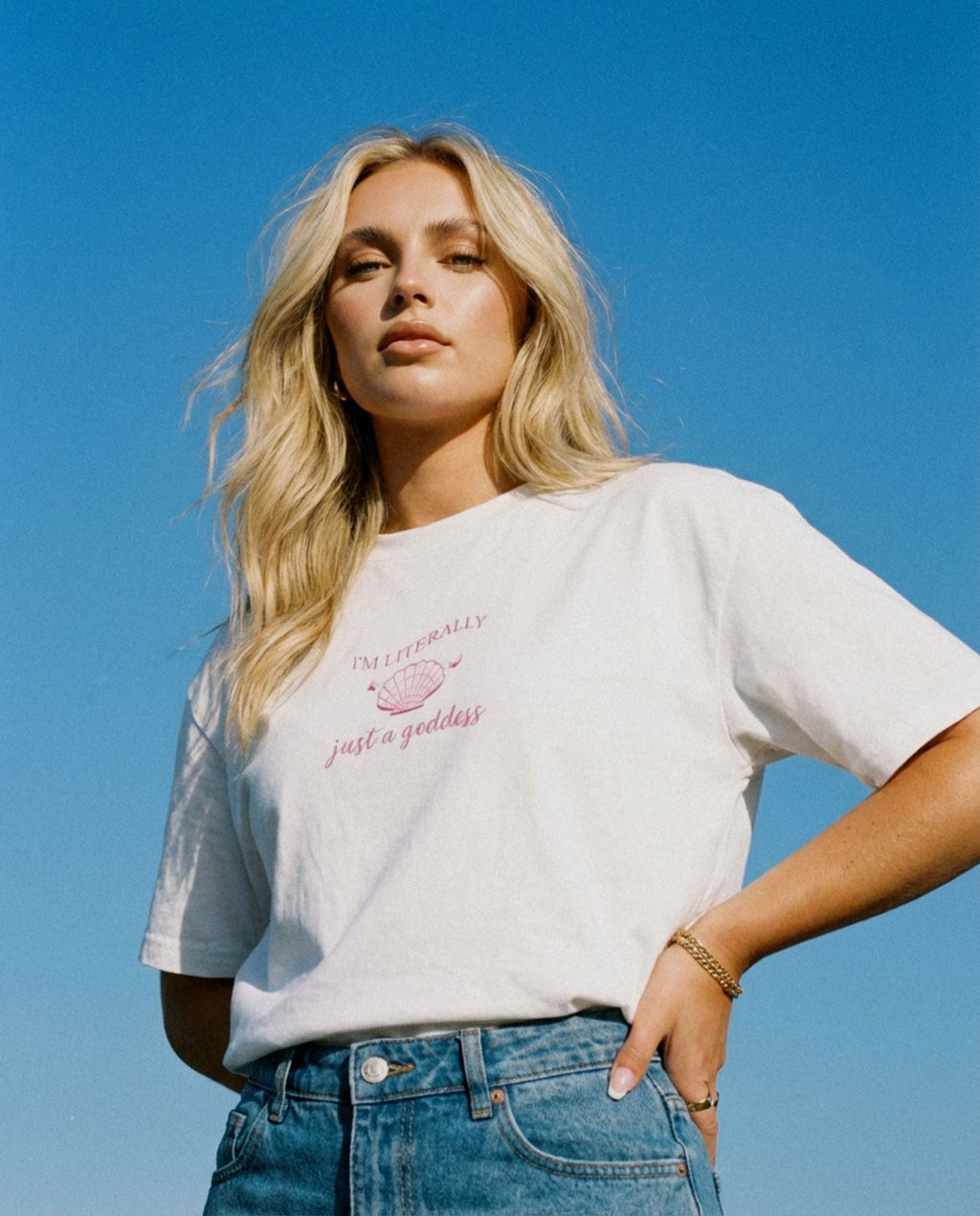 Just a Goddess Heavyweight Cotton T-Shirt
