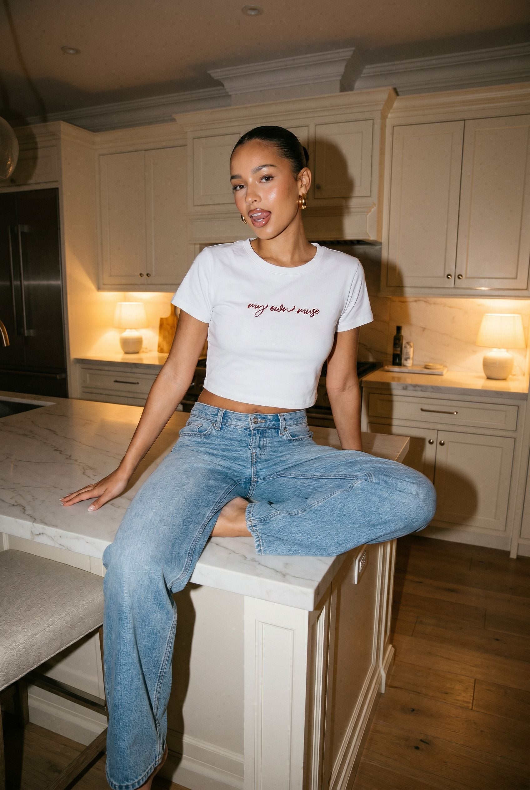 My Own Muse Minimalist Cotton Crop Tee