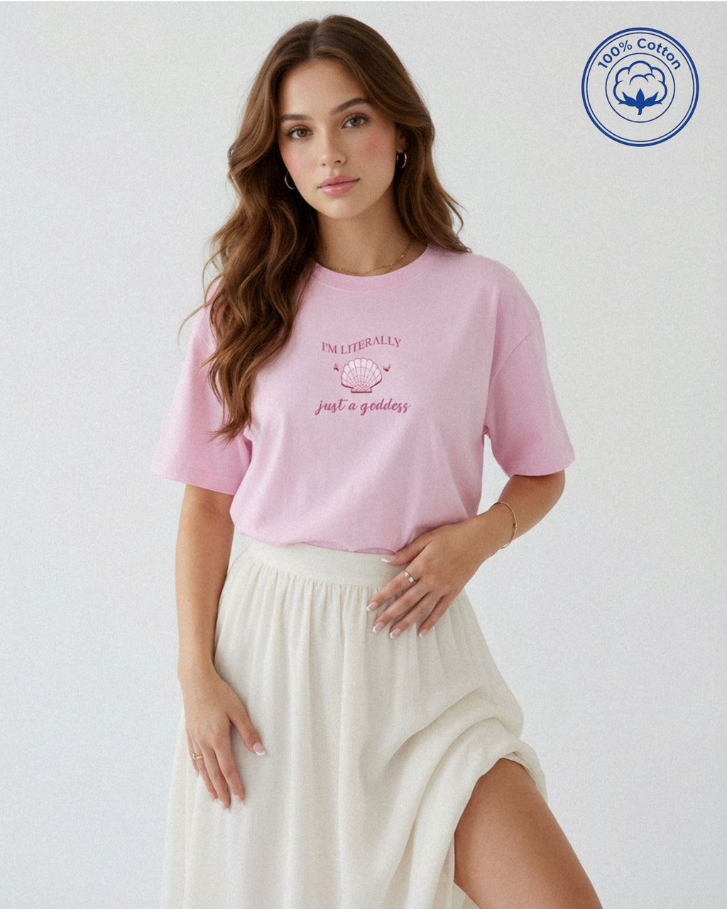 Just a Goddess Heavyweight Cotton T-Shirt