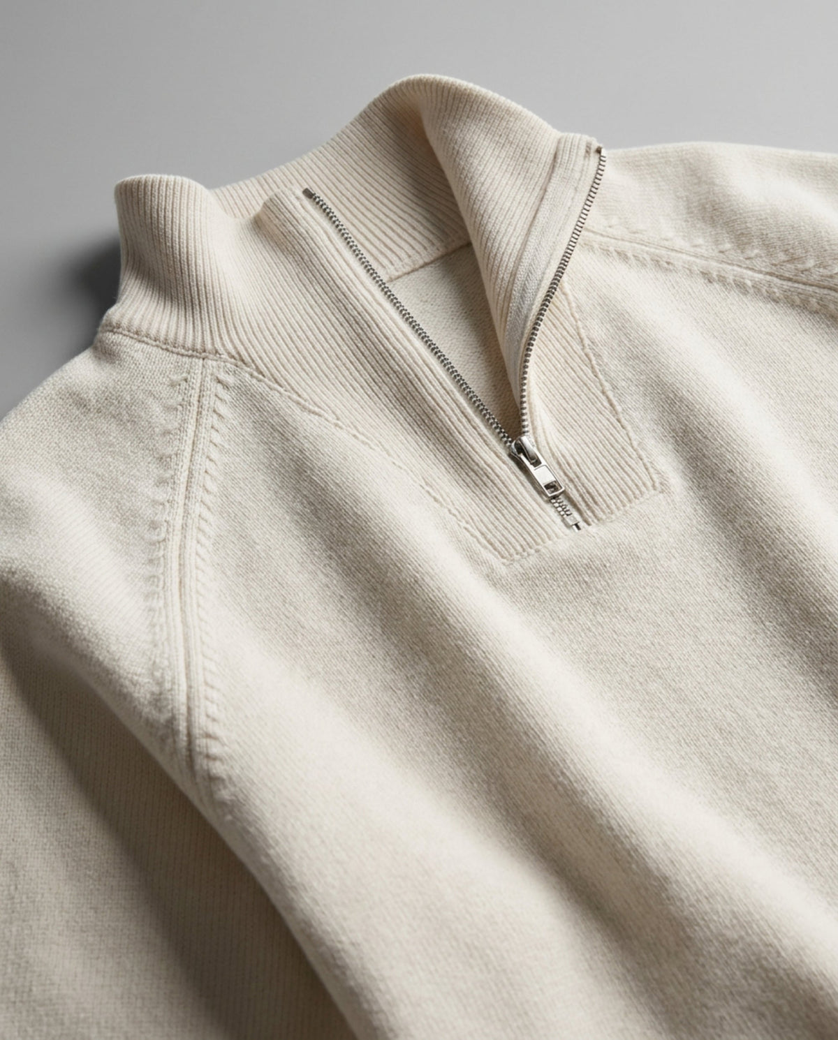 Thick Pure Cotton Quarter-Zip Sweater